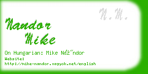 nandor mike business card